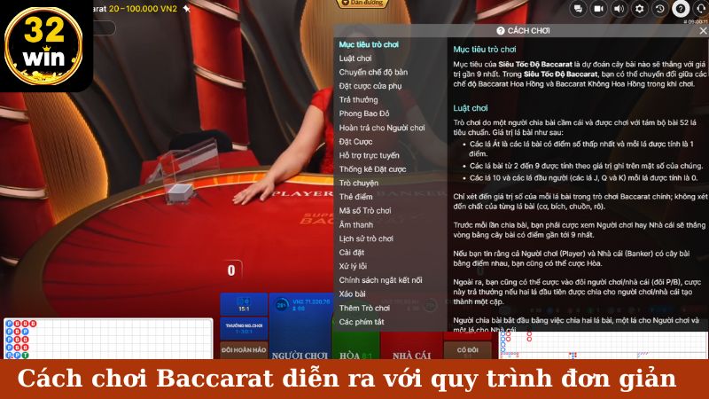 Cách chơi Baccarat diễn ra với quy trình đơn giản